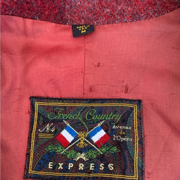 Express wool blend plaid coat, blazer chore barn vintage 80’s jacket - Picture 7 of 11